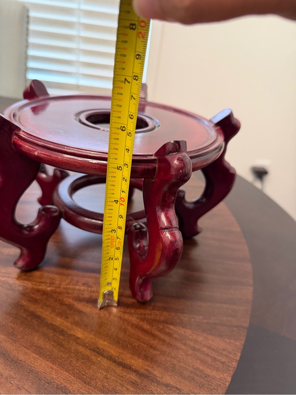Decorative Dark Mahogany Wooden Display Stand - Home Accents